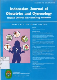 Image of Indonesian Journal of Obstetrics and Gynecology Vol.2 No.3 Juli 2014