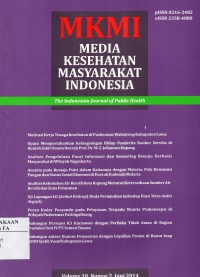 Image of MKMI ( Media Kesehatan Mayarakat Indonesia ): The Indonesian Journal of Public Health Vol. 10 No. 2 Juni 2014
