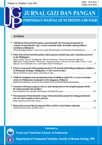Image of Jurnal Gizi dan Pangan : Vol. 16 No. 2 Juli  2021