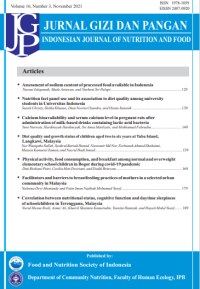 Image of Jurnal Gizi dan Pangan : Vol.16 No. 3 November 2021